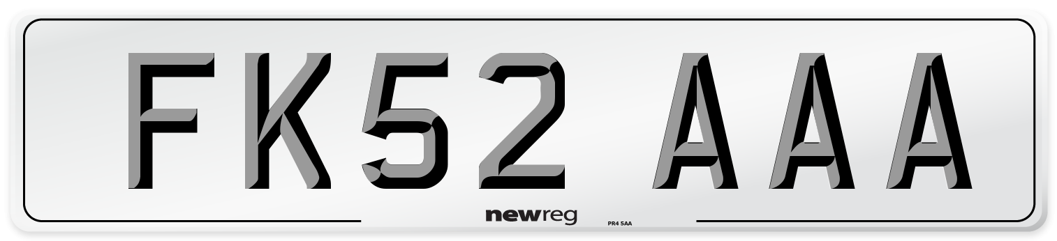 FK52 AAA Number Plate from New Reg